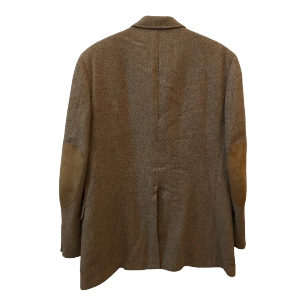 Austin Reed of Regent Street blazer brown virgin wool elbow pads tweed